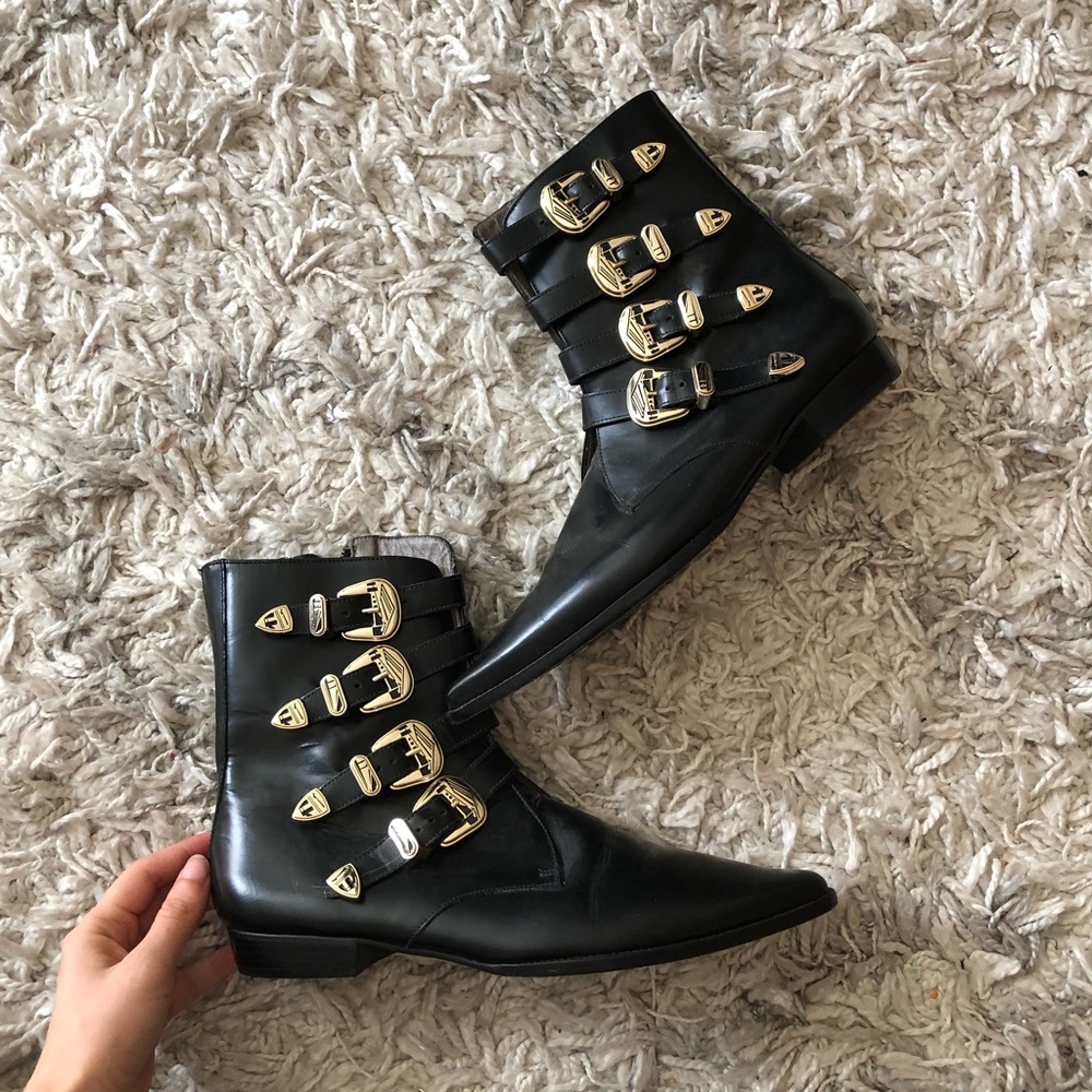 Beautiful buckle leather boots